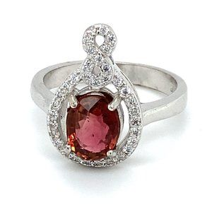 Red Tourmaline Infinity Ring Size 6.50